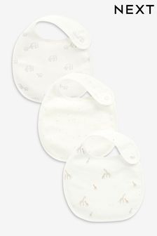 White Grey Character 3 Pack Regular Bibs (M93523) | £7.50
