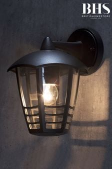 BHS Black Perdita Curved Wall Lantern Outdoor Light