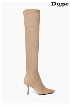 Dune London Natural Sibella Flare Heel High Leg Boots