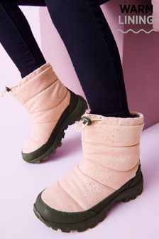 Pink Shimmer Waterproof Warm Faux Fur Lined Snow Boots (M94563) | £44 - £50
