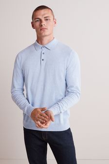 Light Blue Knitted Polo Shirt (M94608) | £28