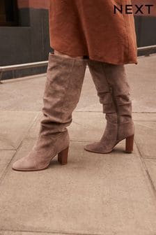 Taupe Forever Comfort® Knee High Slouch Boots Orange (M95243) | £69