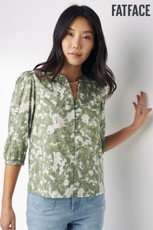 FatFace Women Green Riley Foraged Floral Blouse