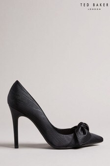 Ted Baker Black Moire Satin Bow 100Mm Court Shoes