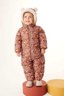 Tan Brown Paisley Print Shower Resistant Snow Suit (3mths-7yrs) (M95781) | £32 - £36
