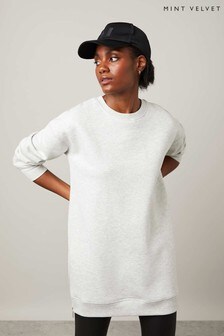 Mint Velvet Grey Zip Long Sweatshirt