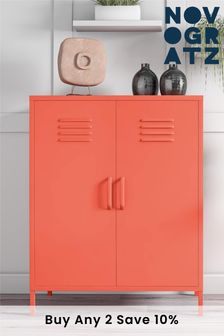 Novogratz Cache 2 Door Metal Locker Storage Cabinet - Orange