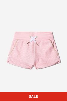 Michael Kors Girls Logo Print Jogging Shorts in Pink