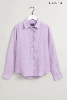 GANT Womens Purple Linen Chambray Shirt