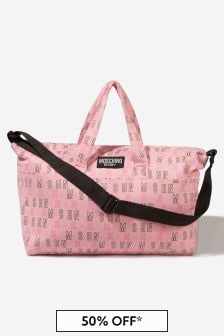 Moschino Kids Baby Unisex Cotton Toy Logo Changing Bag in Pink