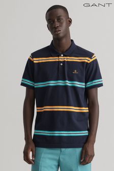 GANT Blue Narrow Stripe Polo Shirt