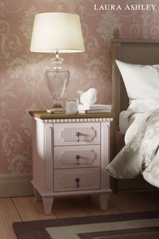 Laura Ashley Pale Blush Barmouth 3 Drawer Bedside Table