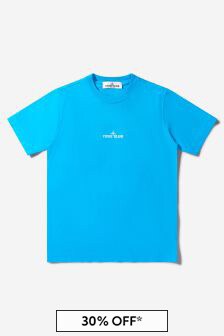 Stone Island Junior Boys Cotton Jersey Logo T-Shirt in Blue