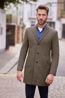 Brown Dogtooth Italian Wool Signature Epsom Coat (M97143) | £130