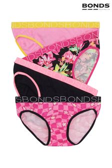 Bonds Girls Pink Bikini Briefs 4 Pack (M97333) | £12