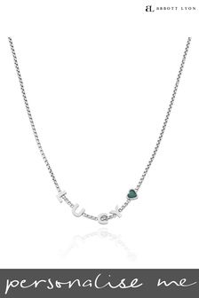 Abbott Lyon Silver Personalised Name Birthstone Necklace