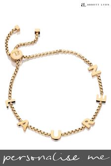 Abbott Lyon Gold Personalised Name Bracelet (M97419) | £59