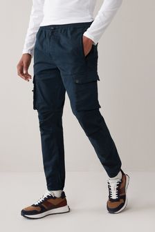 Navy Blue Slim Fit Stretch Utility Cargo Trousers (M97559) | £35