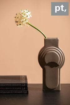 pt, Brown Layer Art Ceramic Circles Vase