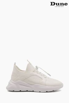 Dune London White Elles Toggle Knitted Runner Shoes