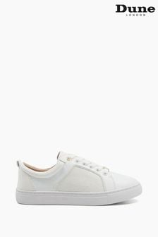 Dune London White Estee Mixed-Material Trainers
