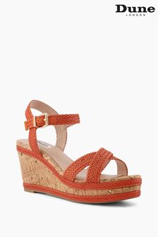 Dune London Kelisa Orange Braided Upper High Wedge Heel Sandals