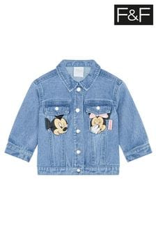 F&F Baby Girls Blue Minnie Mouse Denim Jacket