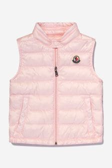 Moncler Enfant Baby Unisex Down Padded New Amaury Gilet in Pink