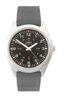 Limit Grey Pilot Classic Canvas Strap Watch
