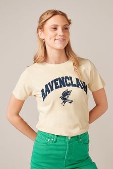 Cream Ravenclaw Harry Potter Short Sleeve Crew Neck T-Shirt (M99603) | £22