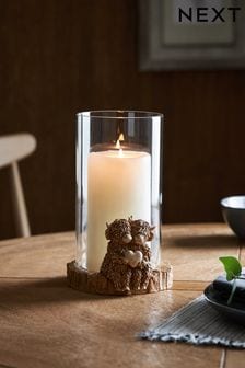 Natural Hamish The Highland Cow Hurricane Candle Holder