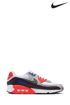 Nike White/Coral Air Max 90 Trainers (N02759) | £145