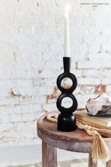 French Connection Black Rustic Tapered Candle Holder Large