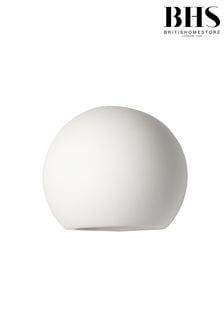 BHS White Martos Round Up Down Paintable Plaster Wall Light