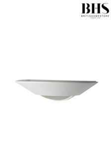 BHS White Telde Paintable Plaster Wall Uplight with Glass