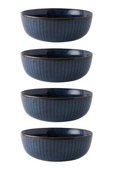 Dutch Rose Blue Sapphire Set of 4 Bowls