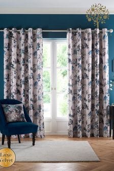 Appletree Blue Windsford Luxe velvet  Eyelet Curtains