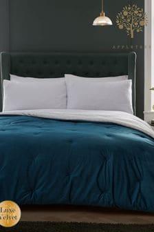 Appletree Blue Austell Luxe Velvet Bedspread