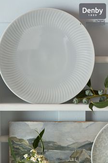 Denby Grey Porcelain Arc Set of 4 Medium Plates