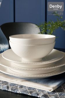 Denby White Porcelain Arc 12 Piece Dinnerware Set