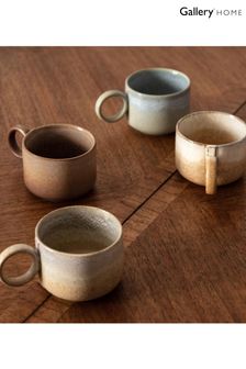 Gallery Home Set of 2 Brown Earthy Tones Hamilton Mugs