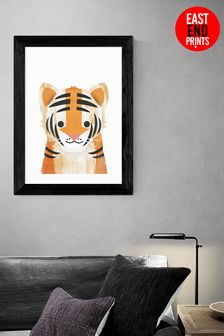 East End Prints Orange Tiger by Dan Hobday