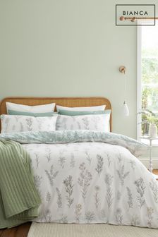 Bianca Green Wild Flowers Cotton Duvet Cover Set