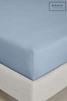 Bianca Blue 200 Thread Count Cotton Percale Deep Fitted Sheet