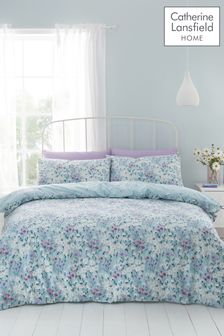 Catherine Lansfield Blue Daisy Meadow Floral Reversible Duvet Cover Set