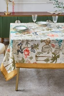 Clarke & Clarke Tropical Green/Natural Florence Table Cloth