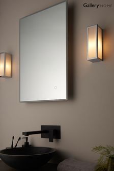Gallery Home Chrome Bancroft Frosted 1 Bulb Bathroom Wall Light