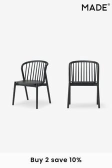 MADE.COM Set of 2 Black Tacoma Dining Chairs