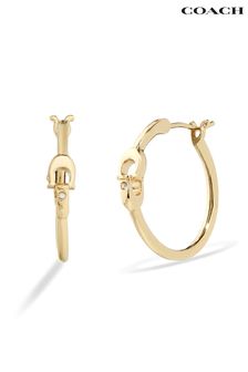 COACH Gold Tone Signature Hoop Earrings (N44572) | £40