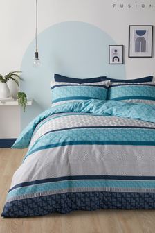 Fusion Teal Rico Reversible Duvet Cover Set